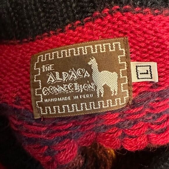 Peru Alpaca Connection- Alpaca Fair Isle Tribal Long Sleeve Sweater, Size Large - Picture 2 of 6